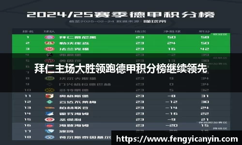拜仁主场大胜领跑德甲积分榜继续领先